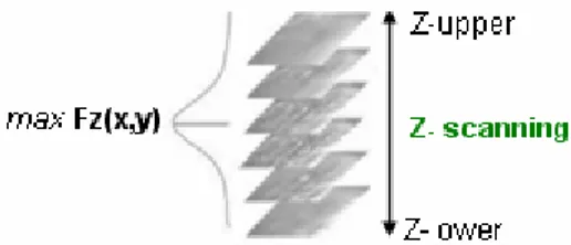 Figure 2.2.2-1 - Focus-variation working principle and maximum value of the focalization  function