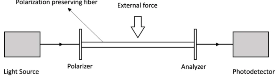 Figure 1.7: Polarization-based fiber optic sensor.