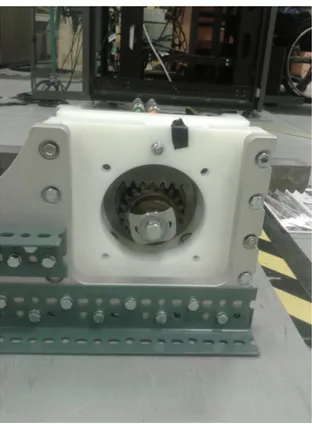 Figure 3.7: Laboratory demonstrator mechanical linkage (Spur gear and rack), illustra- illustra-tion courtesy Loughborough University