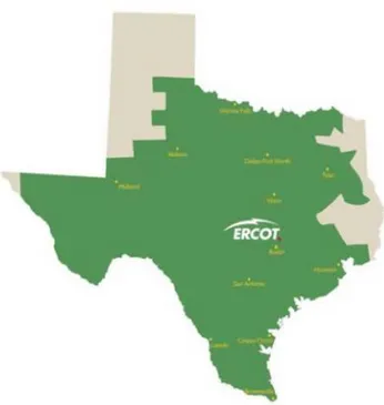 Figure 1-6- Map of the ERCOT service territory 
