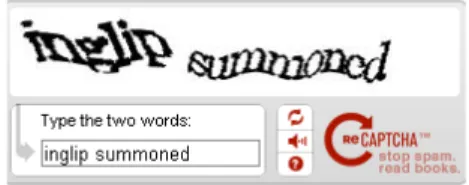 Figure 5.: The reCAPTCHA user interface containing the text to be digitized.