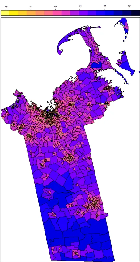 Figure 3.6: Map of census tracts in Massachusettes in 2010.