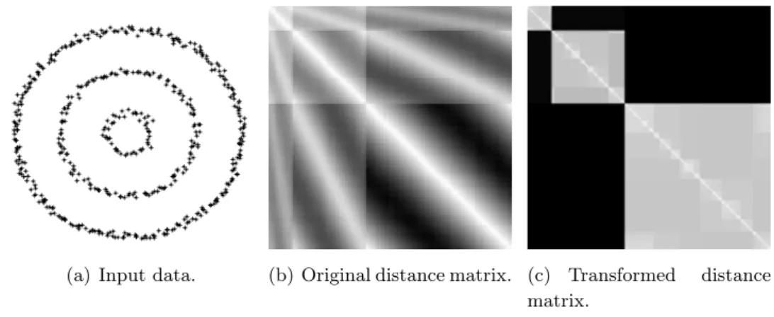 Figure 2.10: Distance matrices of three-circles dataset.