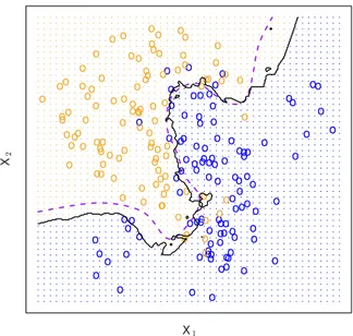 Figure 2.6: Simulated dataset consisting of 100 observations, distributed into two groups