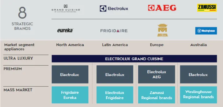 Figure 13 – Brands (ElectroluxGroup 2017) 
