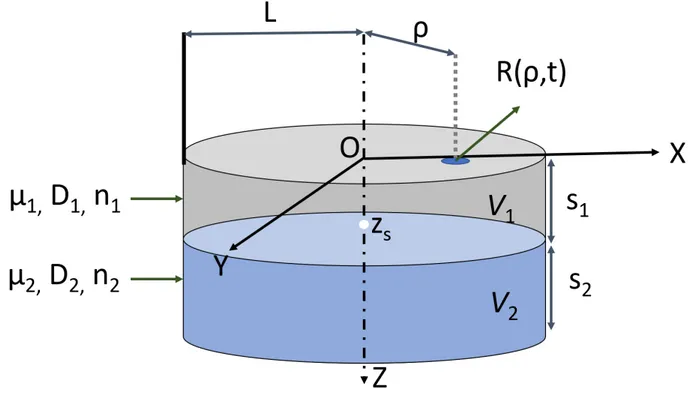 Figure 1.5: Schematic of the two layered cylinder described in the present model.