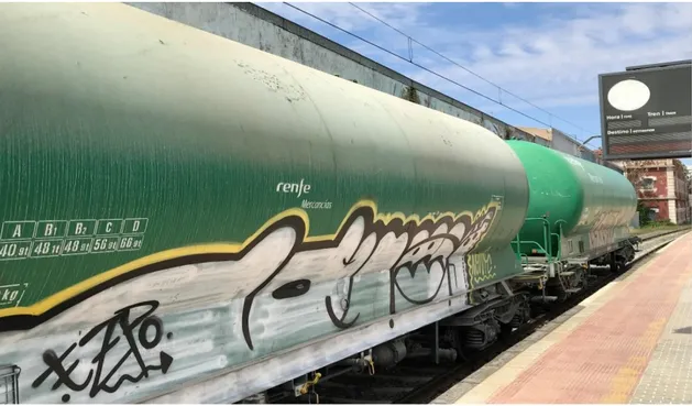 Figure 10 – Photo of the tank wagons taken in Alcázar de San Juan on the test day of May