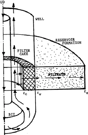 Figura 1.3 - Circolazione del fango e deposizione del pannello durante la perforazione 