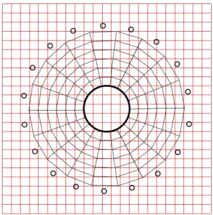 Figura 3.2: Passo 1: i cerchi neri rappresentano i punti contrassegnati come hole
