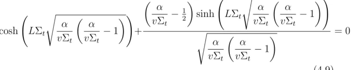 Fig. 4.1: α-eigenvalue spectrum of the rod model for one-speed neutron transport