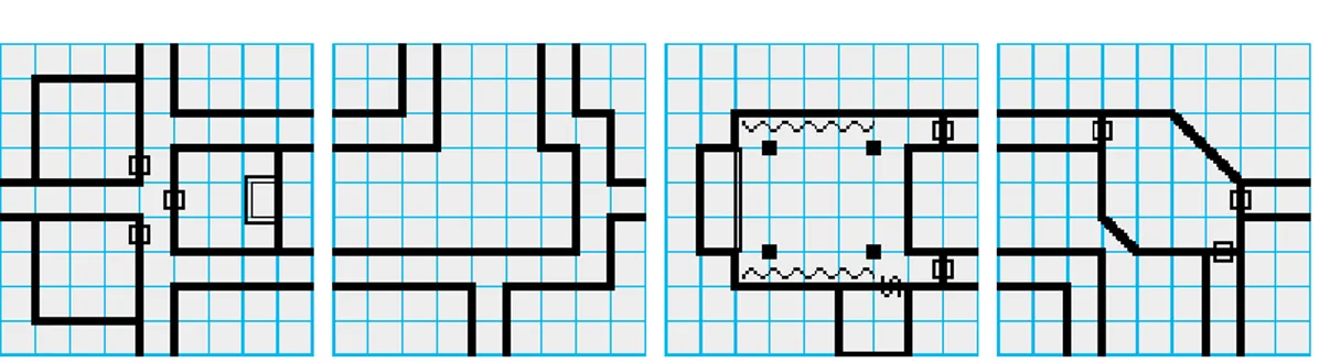 Figure 2.25: Tiles used by the Inkwell Ideas Random Dungeon Generator 34 .