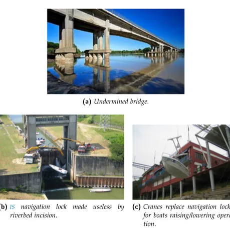 Figure 5.7: Po riverbed incision effects on infrastructures