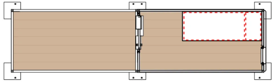 fig. 53 trasformabilità spazio con apertura  monoblocco