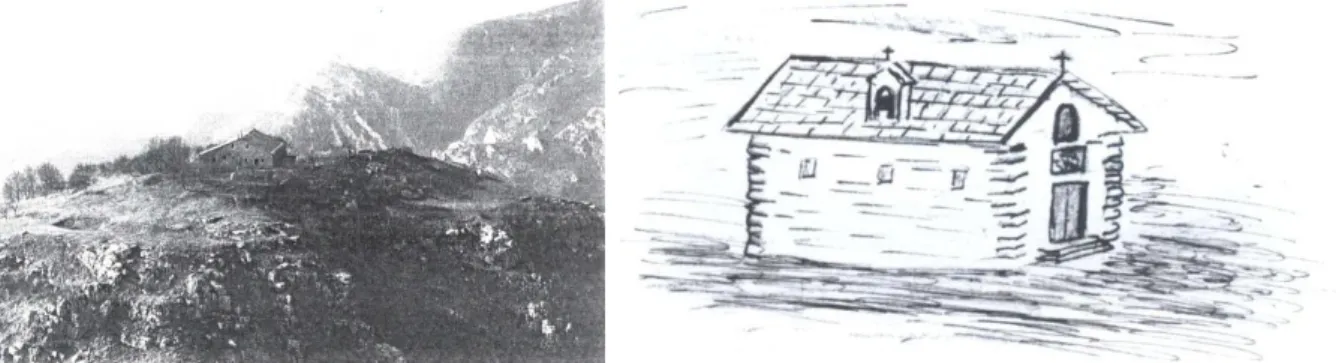 Fig. 12 - 13  Il convento di San Pietro in Varatella, visione d‟insieme e planimetria
