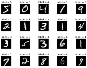 Figure 2: MNIST input picture and label example 
