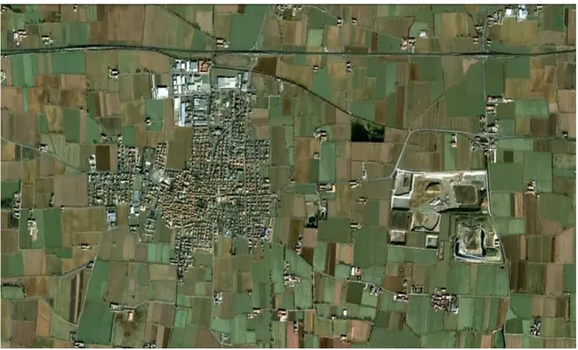 Figura 17 - Immagine tratta da Google Earth del comune di Castrezzato e dell’autodromo Franciacorta