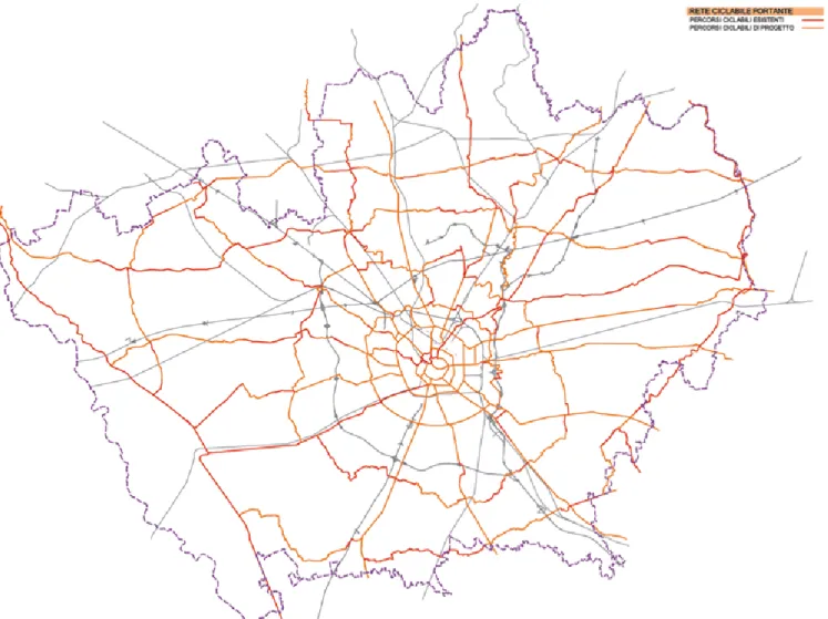 Figura 33: Milano, Piano della mobilità    ciclistica