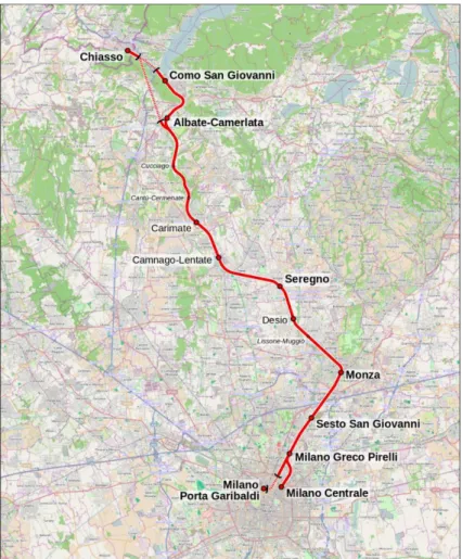 Figura 10 Linea Chiasso-Como-Milano 