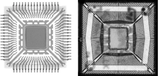 Figura 2.8: Immagine X-Ray (sinistra) e SAM (destra)