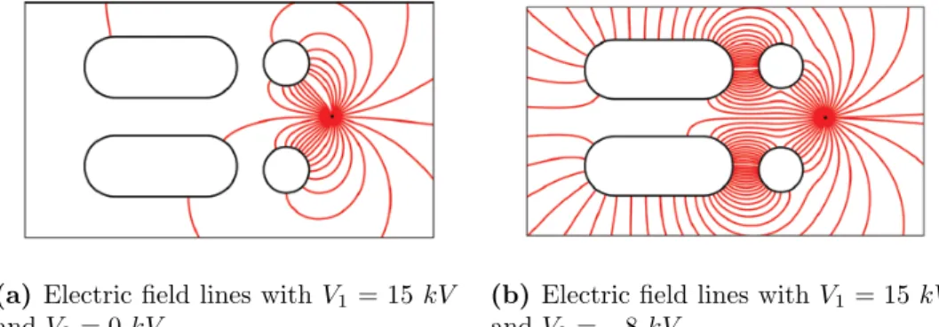Figure 2.24: Numerical simulation of the electric field lines. [60]