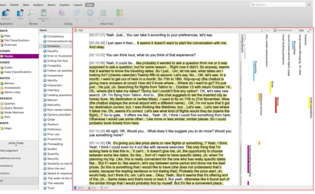 FIGURE 5.1_ LABELING THE QUOTES, NVIVO SOFTWARE