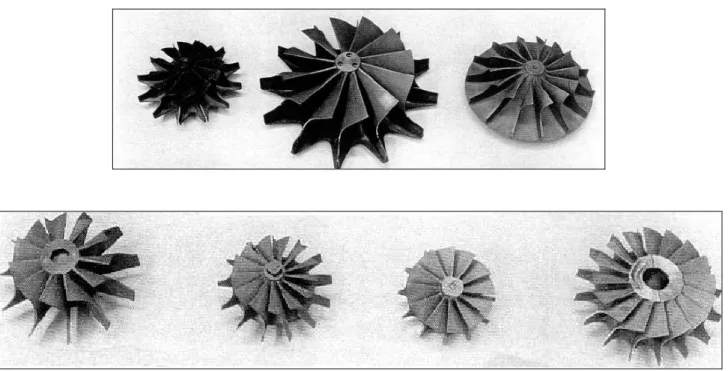 fig. 13 – Girante di compressore centrifugo in lega di titanio e silicio della TELEDYNE 
