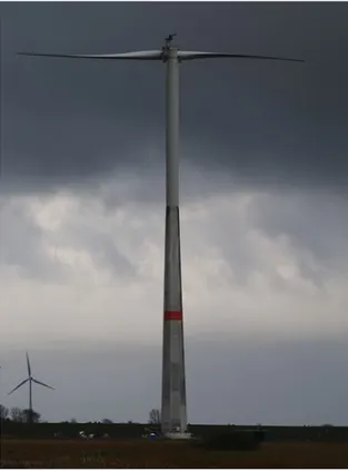 Figure 1.5: SkyWind 3.4 MW wind turbine, rotor diameter 107 m.