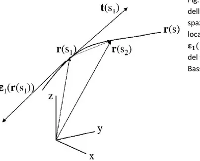 Fig. 2.1.4.2. Rappresentazione della traiettoria  della fibra di materia bianca come curva nello  spazio tridimensionale, 