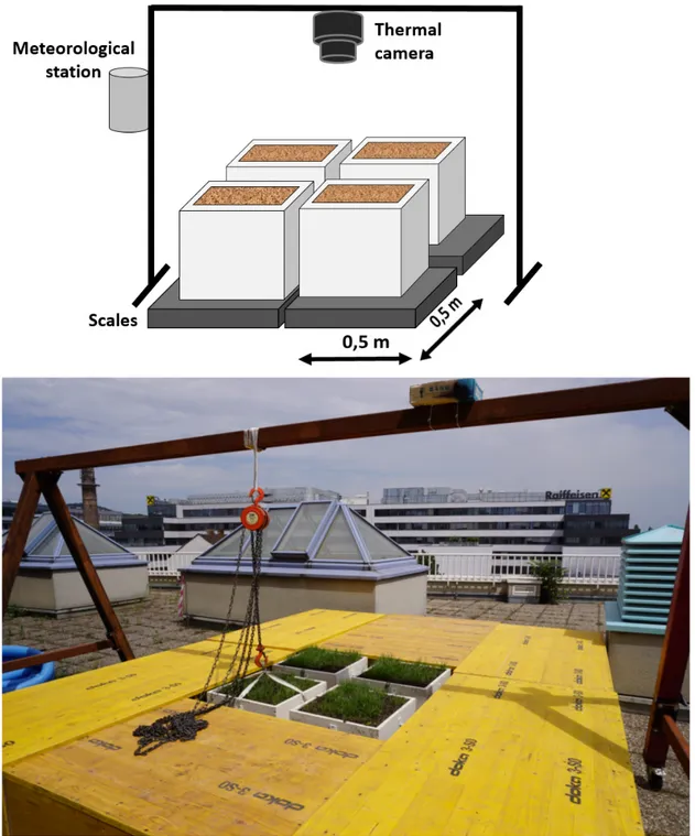 Figure 3.1: Photography and model of the instrumental setting for the experiment.