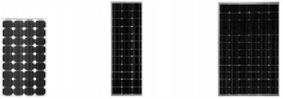 Figura 2.9: Esempi di moduli fotovoltaici commercialmente disponibili 