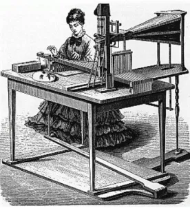Figura 3: Illustrazione del 1846 riproducente l’Euphonia, macchina di sintesi vocale meccanica realizzata da Joseph Faber.