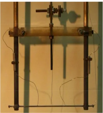 Figura 5.3: Foto del riscaldatore cilindrico (in vista vi sono  i due sens saldati sul cilindro  e la termocoppia posta al suo interno) 