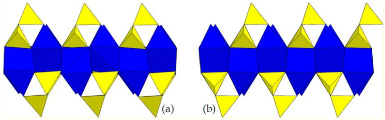 Fig. 5.2 – Moduli complessi di tipo A (a) e di tipo B (b) del gruppo della tobermorite