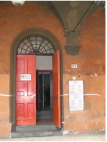 figura 13 - l'ingresso del Teatro Sanleonardo, in via San Vitale 63