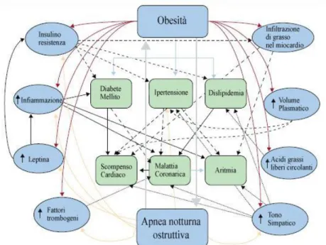 Figura 3 - Obesità e malattie cardiovascolari  Modificato da López-Jiménez F &amp; Cortéz-Bergoderi M, 2011