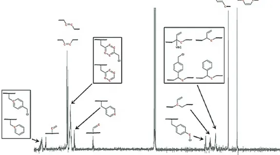 Figure 53.  13 C-NMR spectra of a residual phase and its signal assignments. 