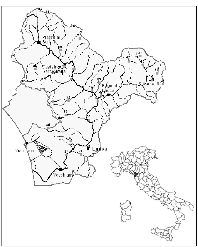 Figura 13. Bacino idrografico del Fiume Serchio