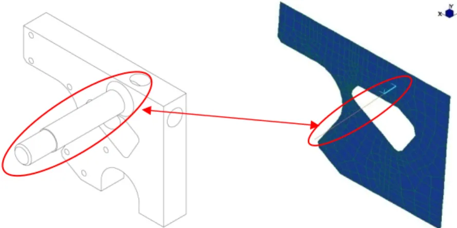 Figura 6.13 Posizione e modellazione del perno metallico saldato al nodo  superiore di estremità