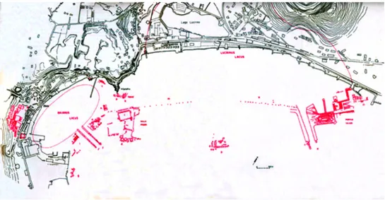 Figura 2.5: La linea di costa tra Baia ed il lago Lucrino.