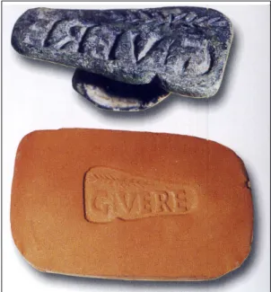 Fig. 21 - Sigillo recante il nome di Vere recuperato durante gli scavi in località Stradello  del Lupo (REGOLI – TERRENATO 2000, p