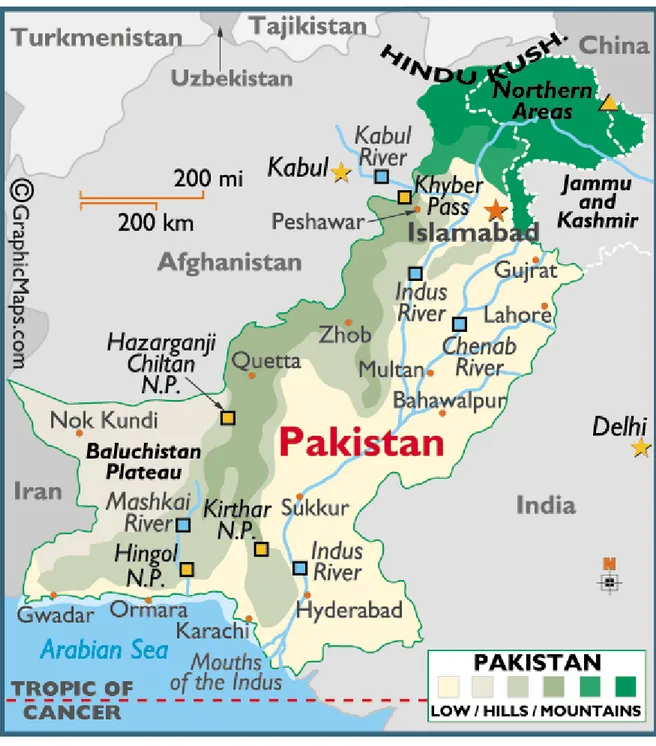 Figura 5: Mappa del Pakistan. 