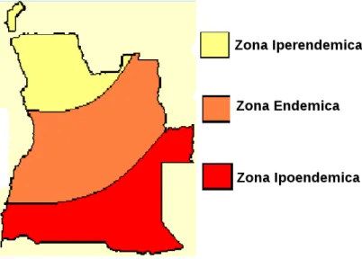 Figura 1.4: L’endemia della malaria non è uguale per tutte le provincie del paese
