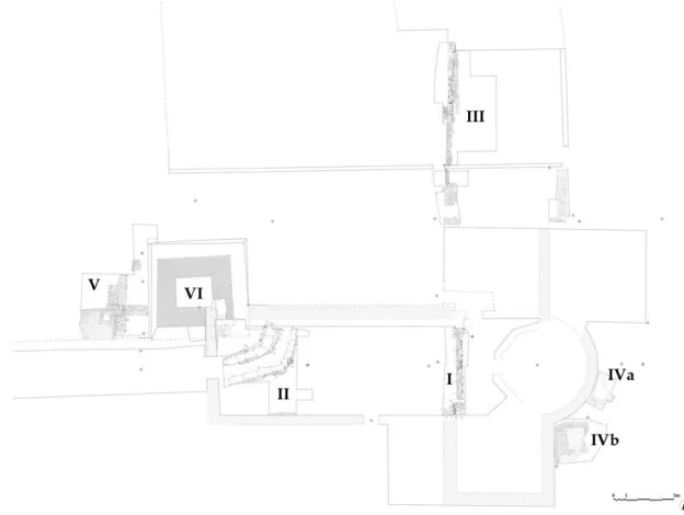 Fig. 1 - Planimetria del sito con posizione dei sondaggi archeologici  