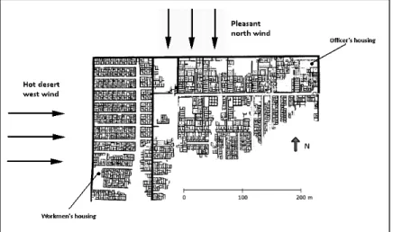 Figura 1.1 – Schema di distribuzione delle case a Kahun. 