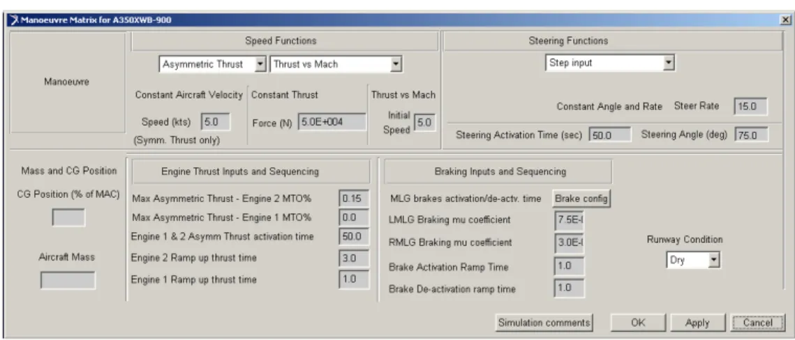 Figure 1.7 – Dialog box for selecting thrust, steering input 