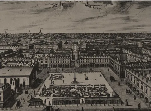 Figura 13 Covent Garden col mercato, 1631-1635 