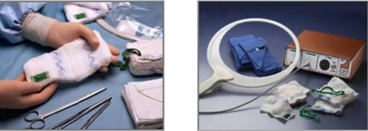 Figura 2. Tagged Sponge (sinistra), RF Surgical Detection System (destra) 
