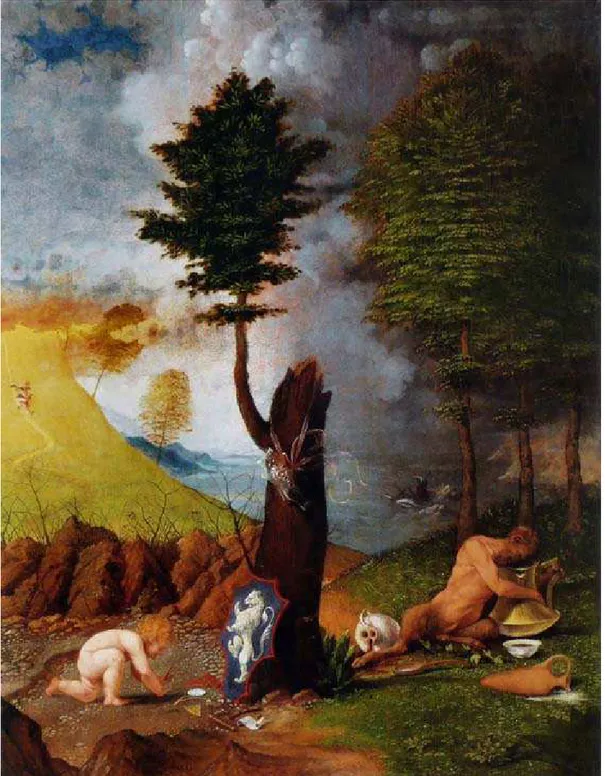 Fig. 1  Allegoria della Virtù e del Vizio, 1505, olio su tavola, 56,5 x 42,5 cm, Washington, National  Gallery of Art, Samuel H