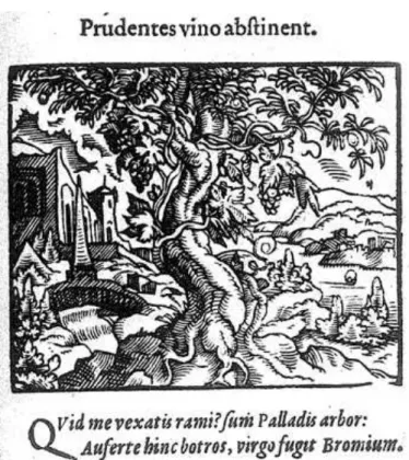 Fig. 11  Prudentes vino abstinent, Emblemata,  Andrea Alciati, ed. 1567 