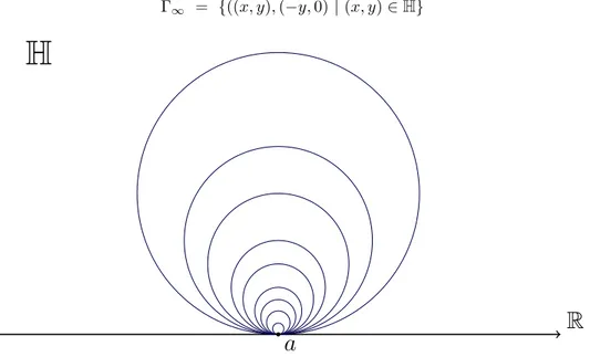 Figure 5.2 The smooth foliations of H made by horospheres.